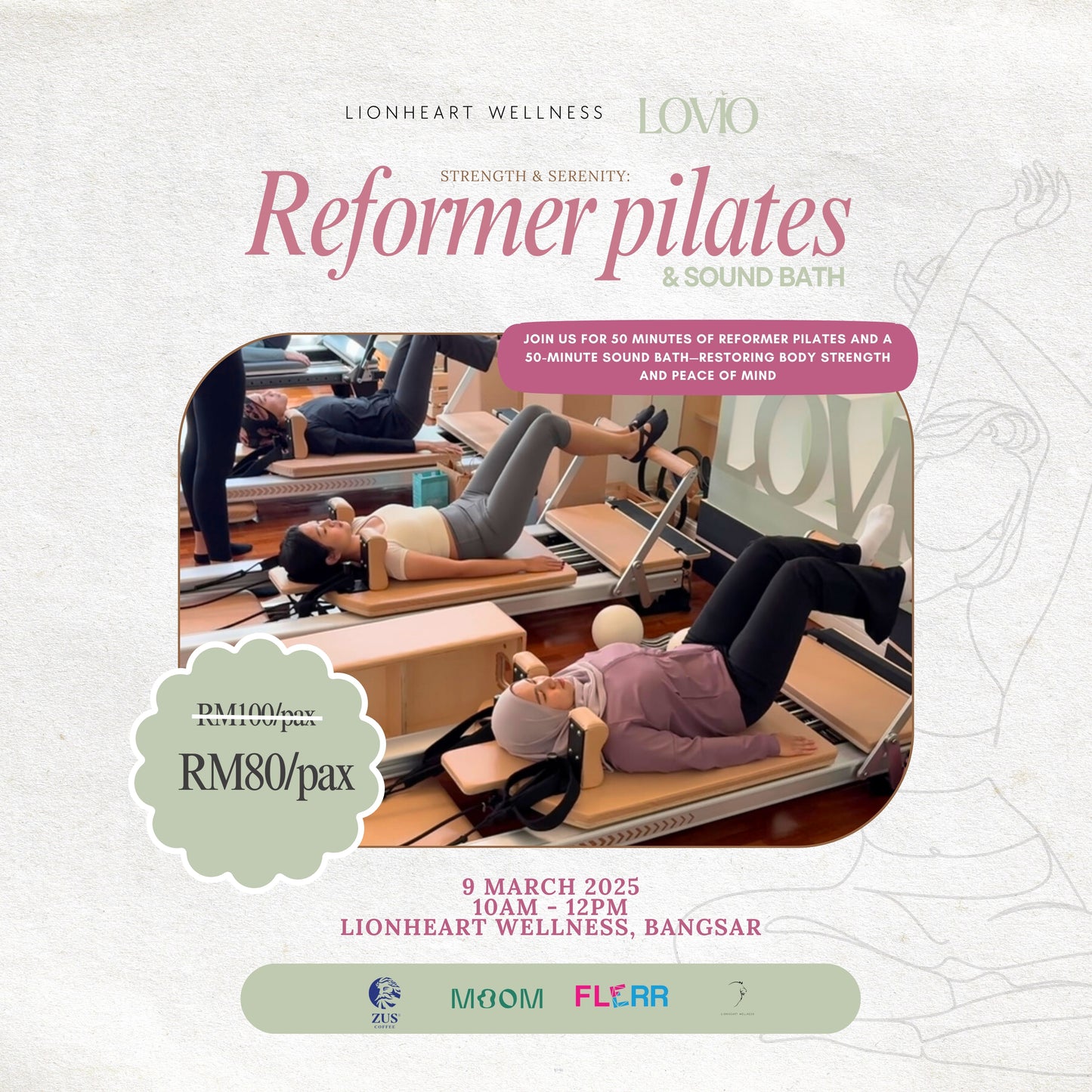 Strength & Serenity: Reformer Pilates & Sound Bath at Lionheart