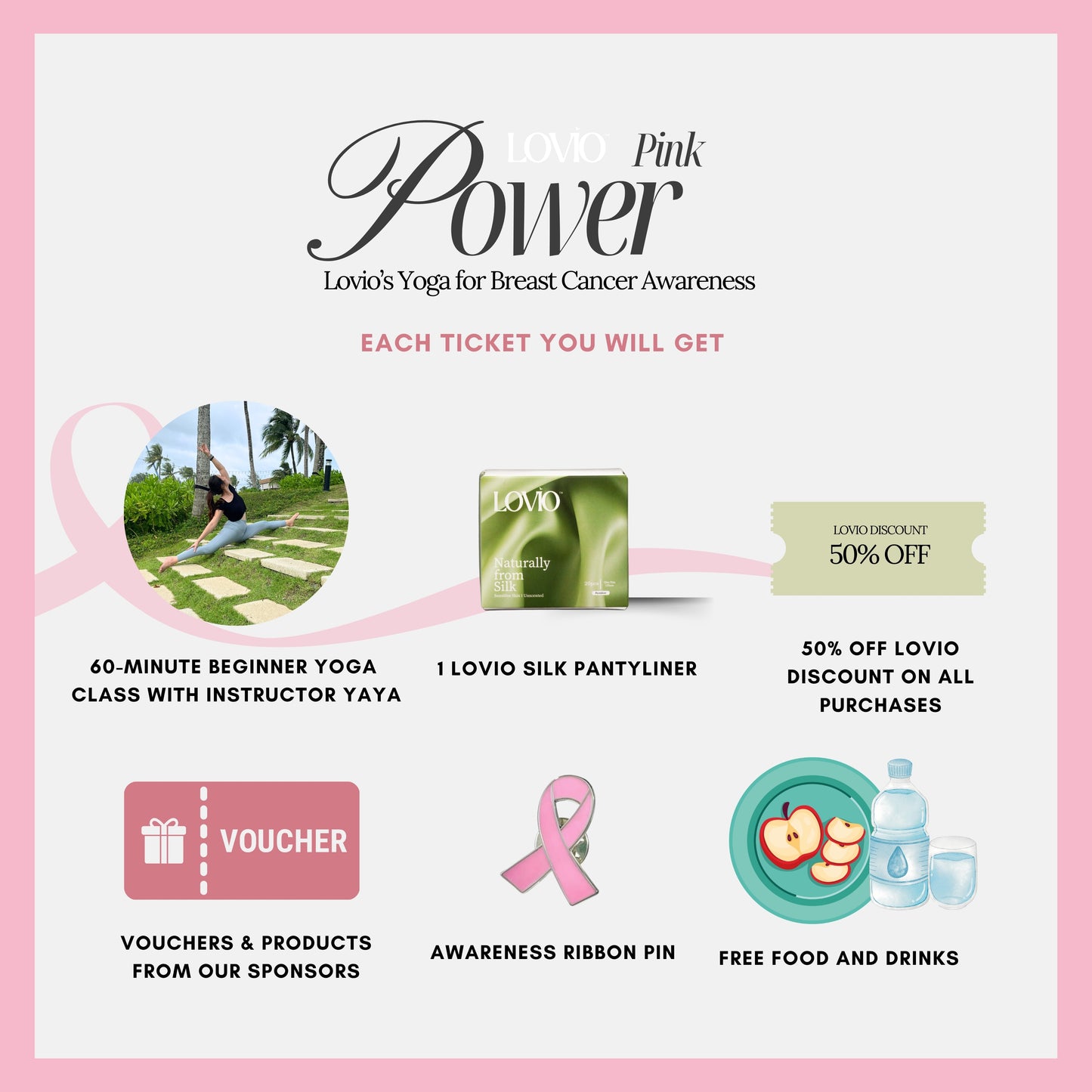 Pink Power: Lovio’s Yoga for Breast Cancer Awareness
