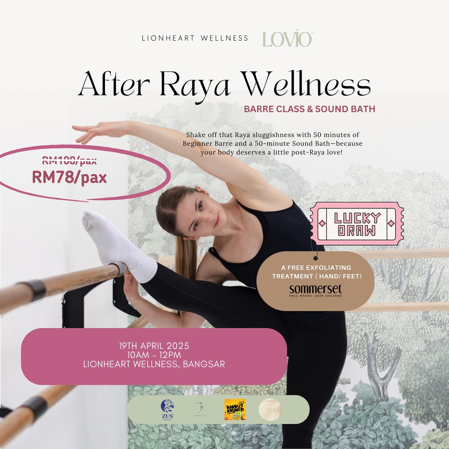 After Raya Wellness: Barre Class & Sound Bath with Lovio