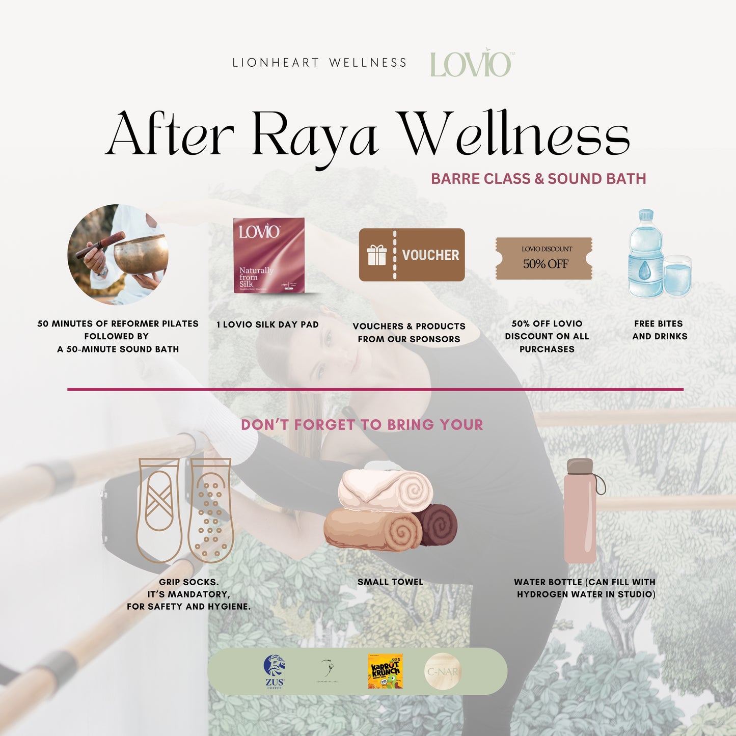 After Raya Wellness: Barre Class & Sound Bath with Lovio