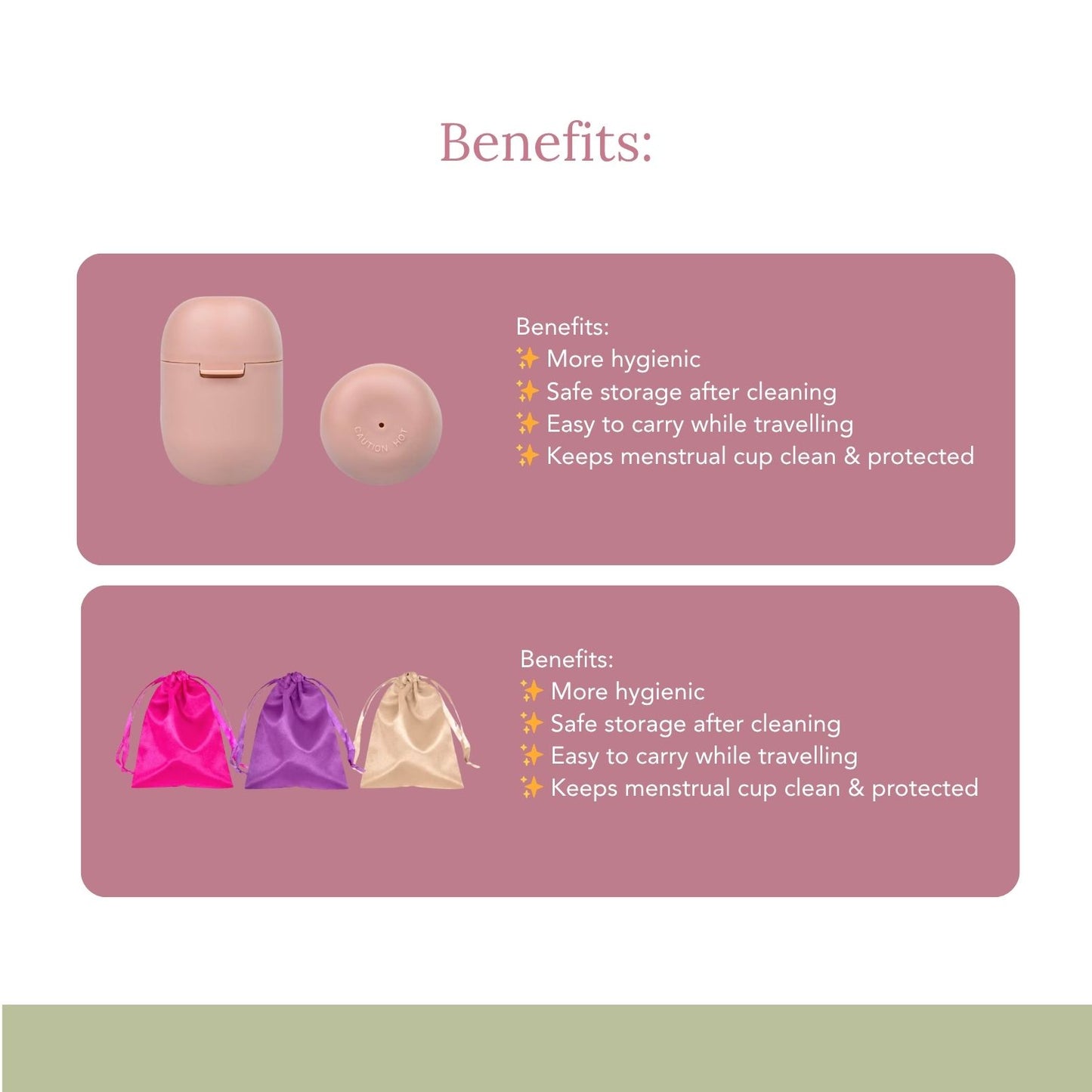 Lovio's sterilise cup and silk pouch set